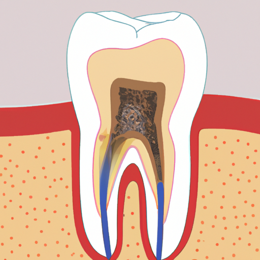 1. איור של שן עם עששת המציינת את נקודות הכאב